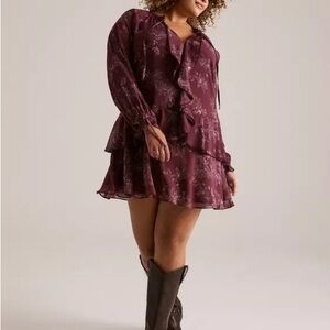 NWT Festi Cascade Ruffle Drop Waist Dress sz 0